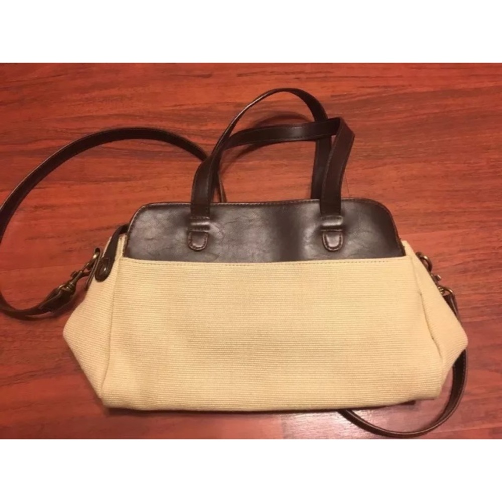 M Kane Brown Leather Purse w/twine body